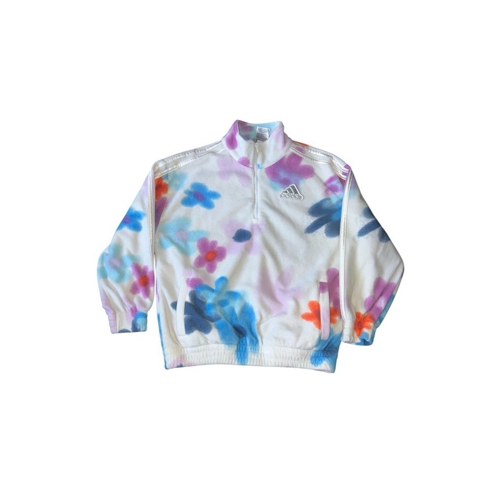 Adidas Floral Fleece Pullover with pockets. Large